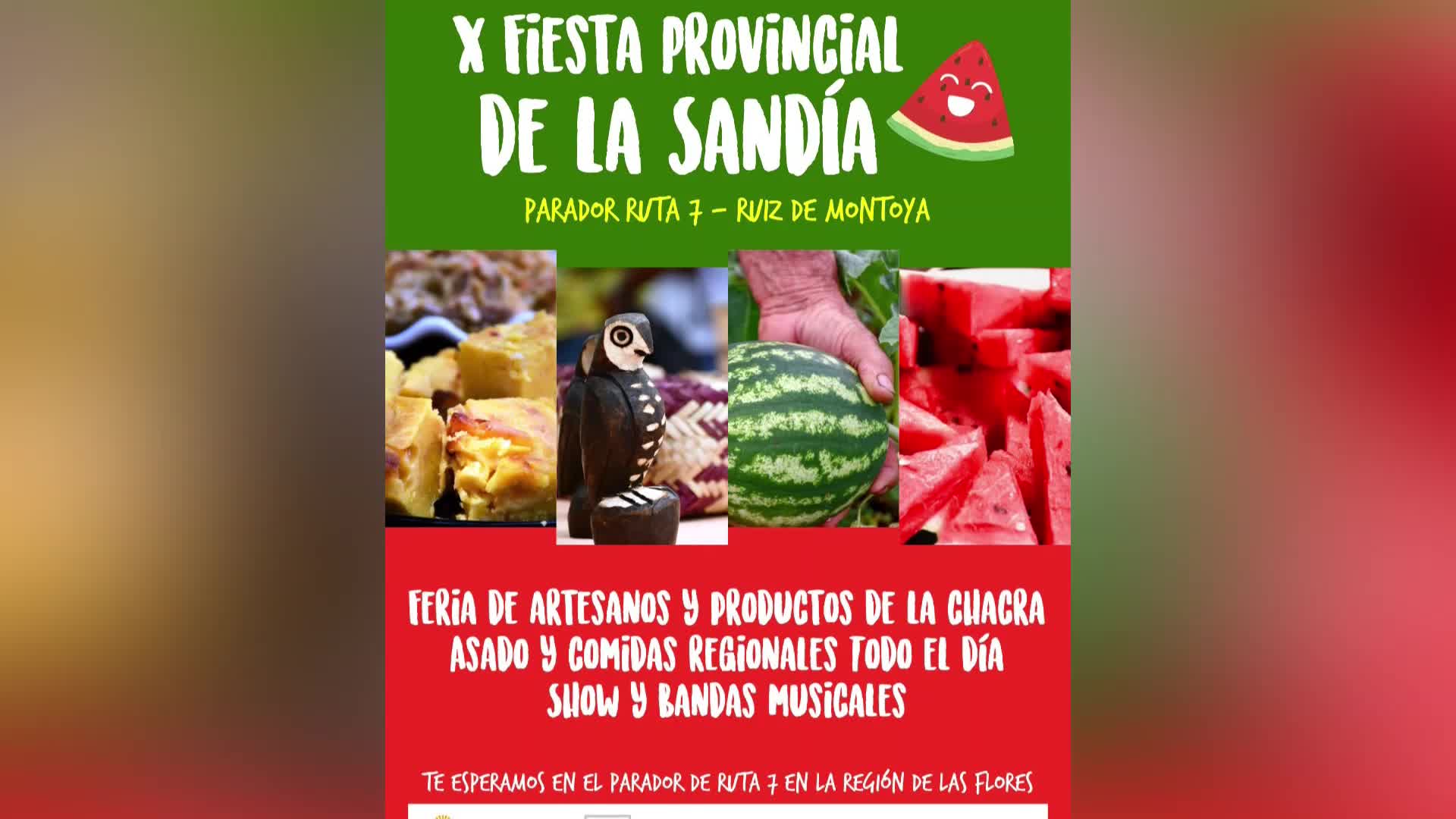 X Fiesta Provincial de la Sandia del 27 al 29 de diciembre en Ruiz de Montoya 
