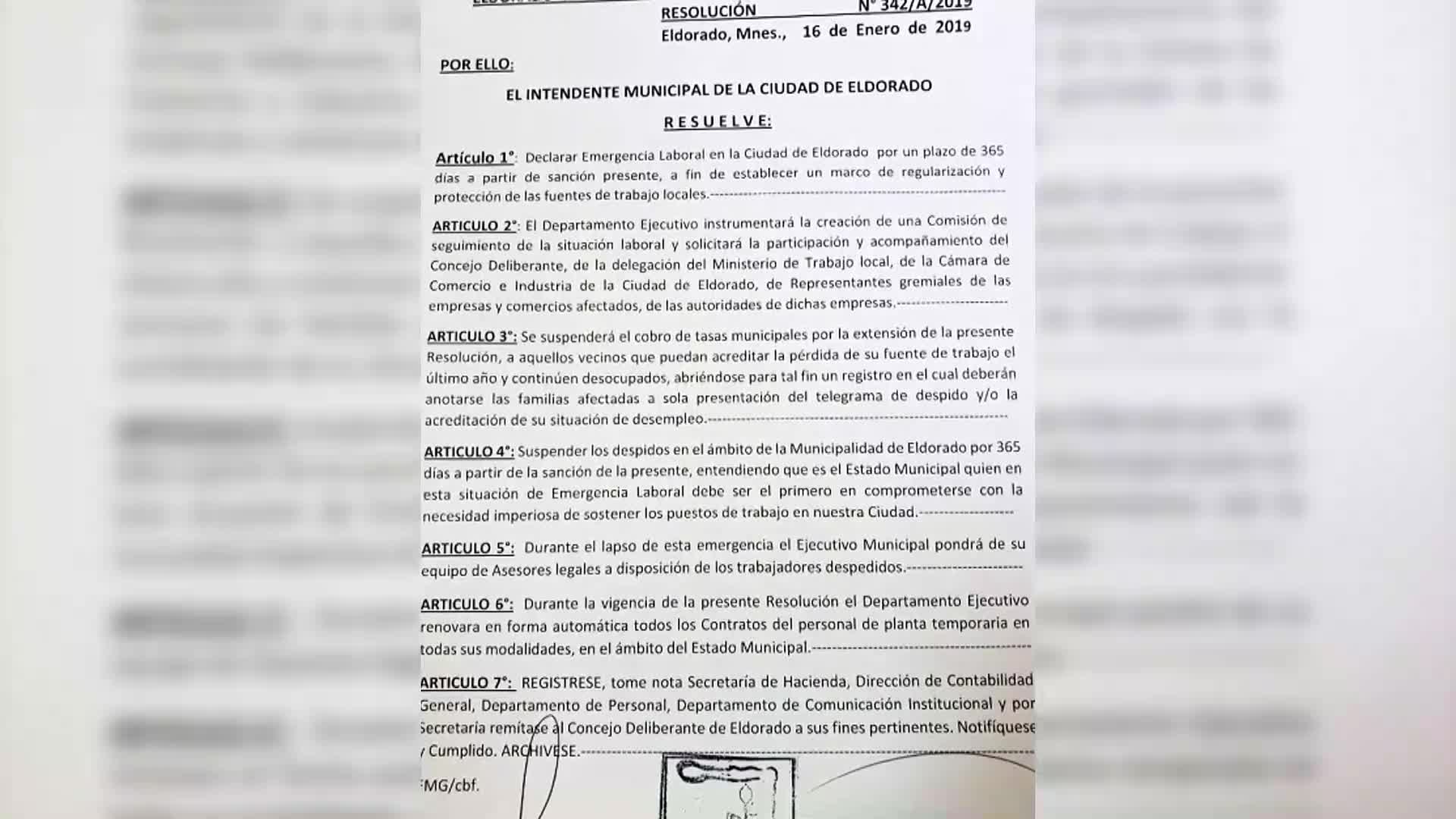 Eldorado: declararon el estado de emergencia laboral