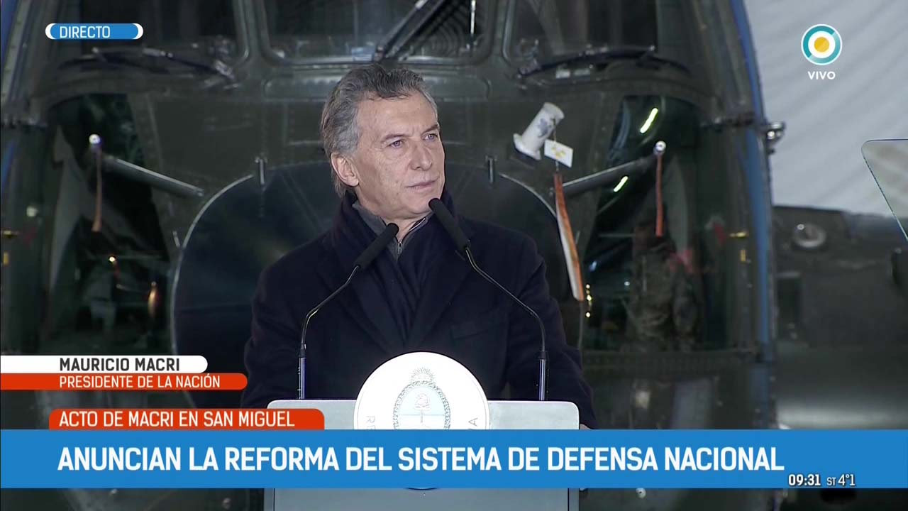 Seguridad Macri anunció la reforma del sistema de defensa nacional