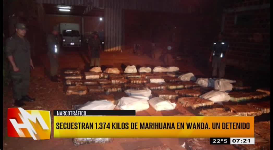 Narcotrafico: secuestran 1.374 kilos de marihuana en Wanda